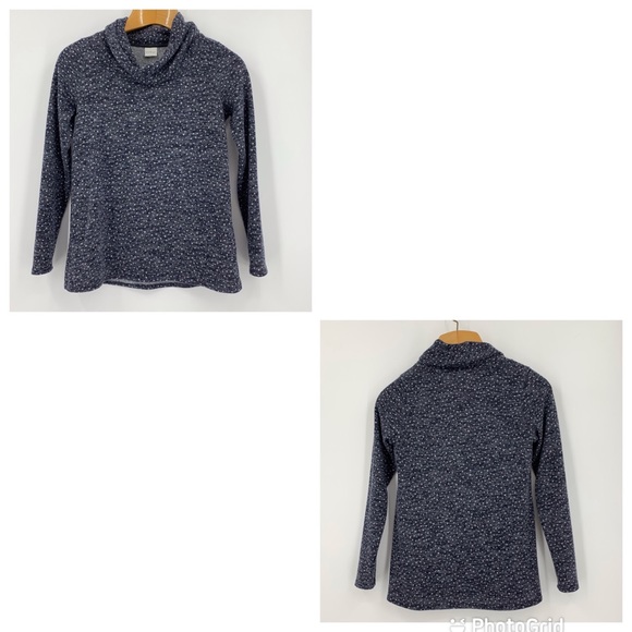 Kaileigh Gayle Blue Micro Polka Dot Cowl Neck Sweater, Small - Picture 13 of 16